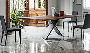 Mesa de comedor nogal macizo Ax Bonaldo Mesa de comedor nogal macizo Ax Bonaldo