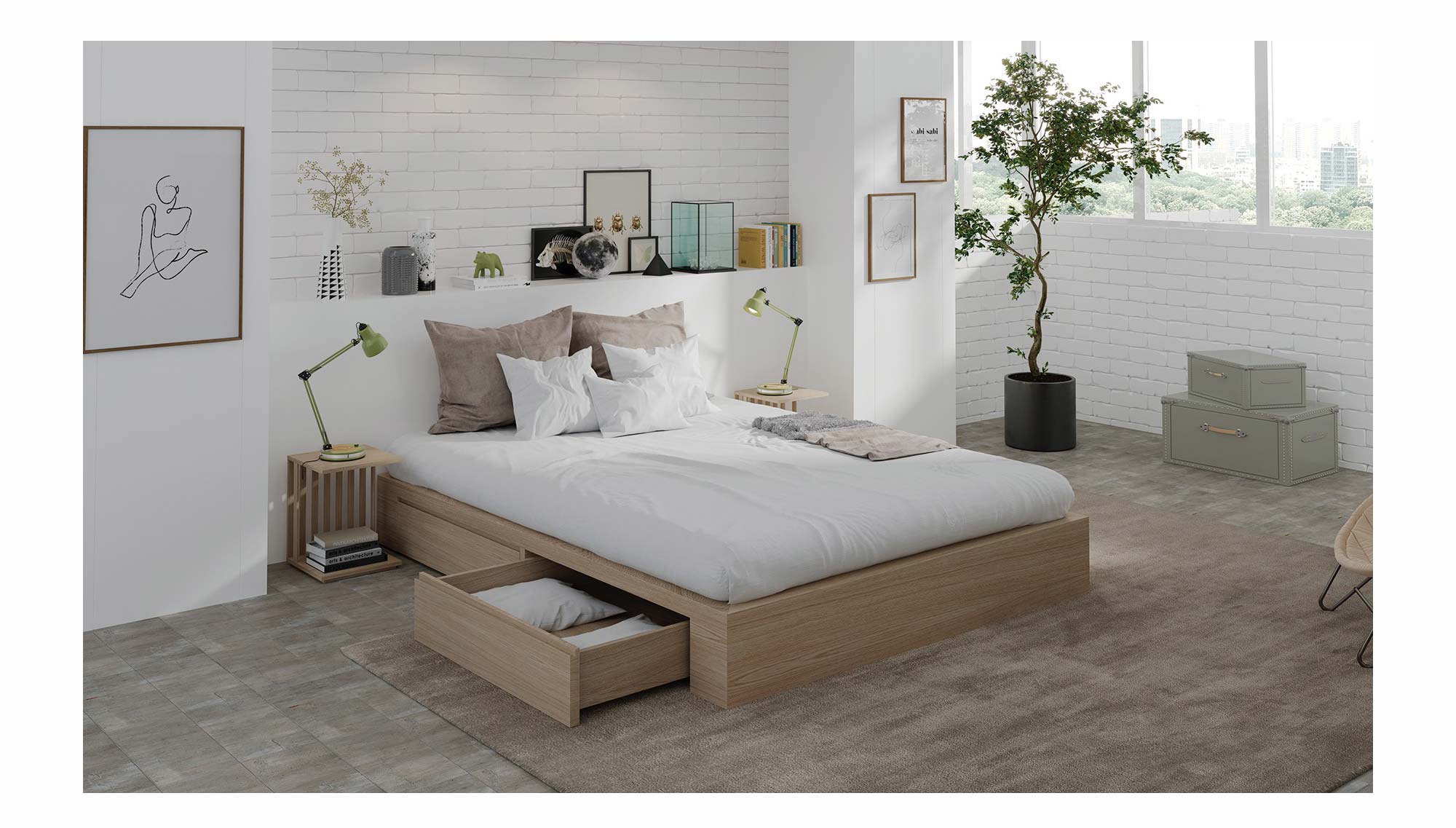 Cama 4 cajones nórdica Finlandjap