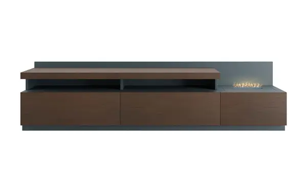 Mesa de televisión de 200 con chimenea eléctrica Arquitec Palermo by Bodonni