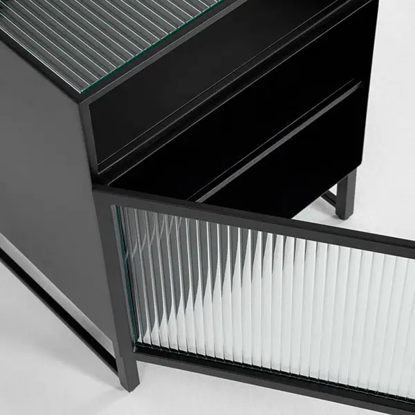 Mesa de noche industrial acero Trexei