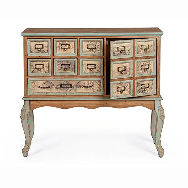 Consola Vintage 1 puertas 7 cajones Cartograf