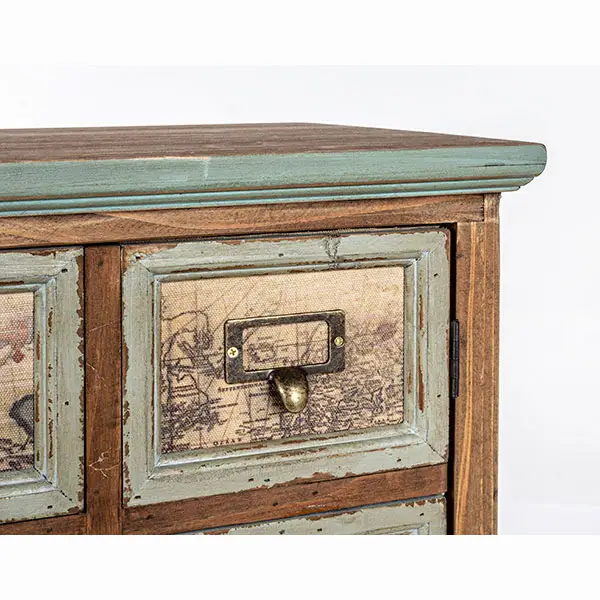 Consola Vintage 1 puertas 7 cajones Cartograf