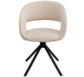 Silla giratoria tapizada beige Kora