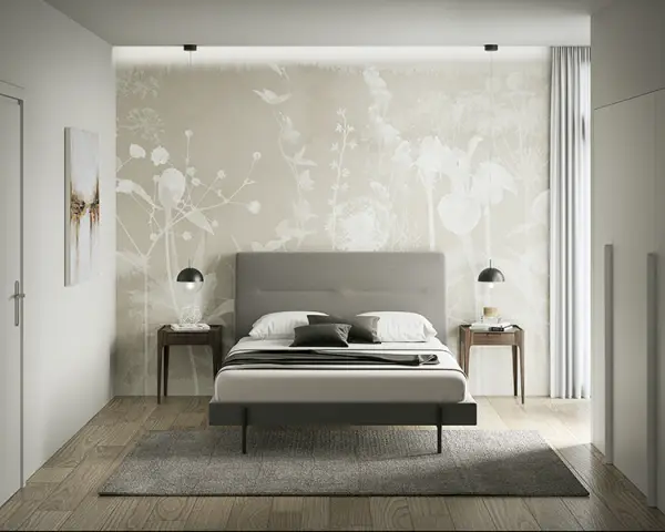 Cama tapizada Coppola base metal