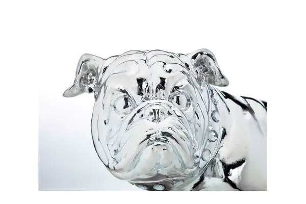 Figura decorativa perro pequeño plata