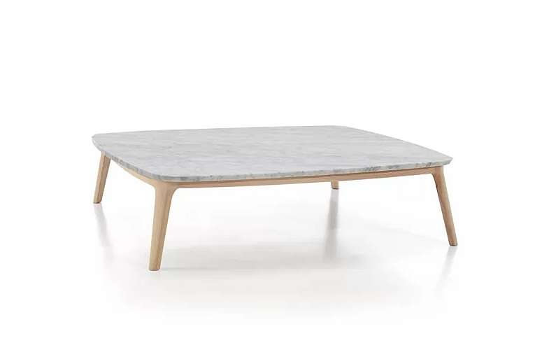 Mesa de centro roble y mármol