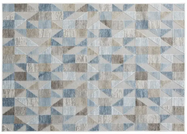 Alfombra viscosa geométrica azul Scarpa