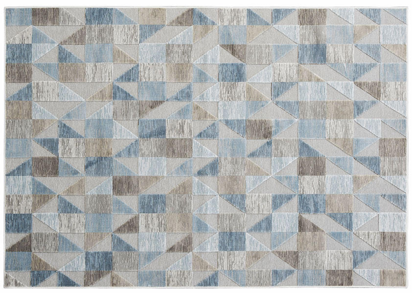 Alfombra viscosa geométrica azul Scarpa