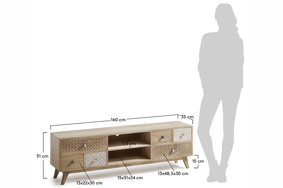 Mesa de televisión nordico Hoob