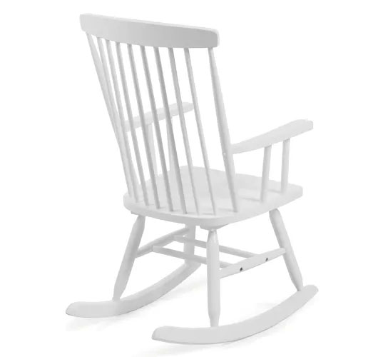 Mecedora de madera caucho Tenzo blanca