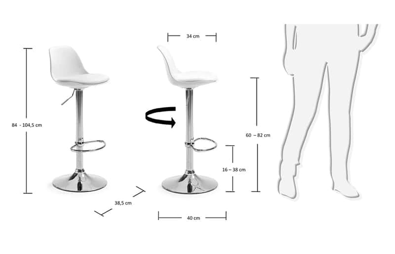Taburete bar moderno Landor blanco