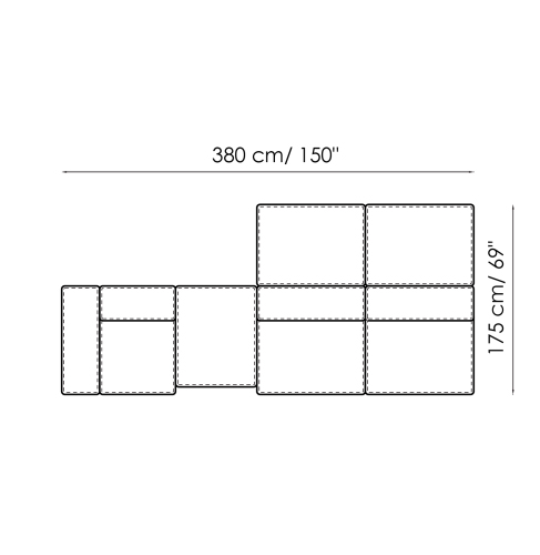 Sofá modular Peanut B a dos caras de Bonaldo