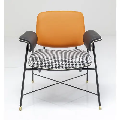 Sillón asiento pata de gallo metálico