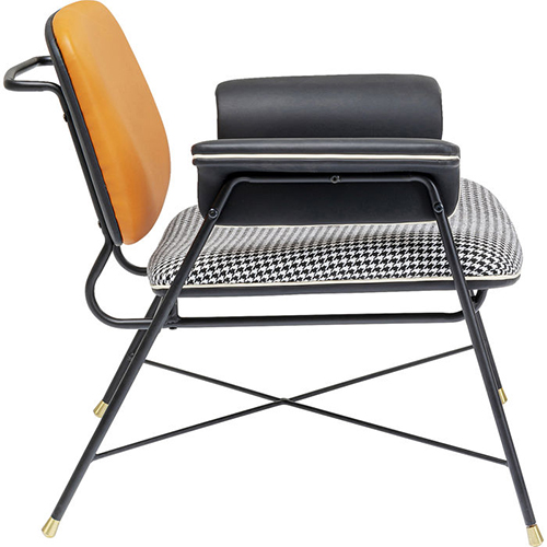 Sillón asiento pata de gallo metálico