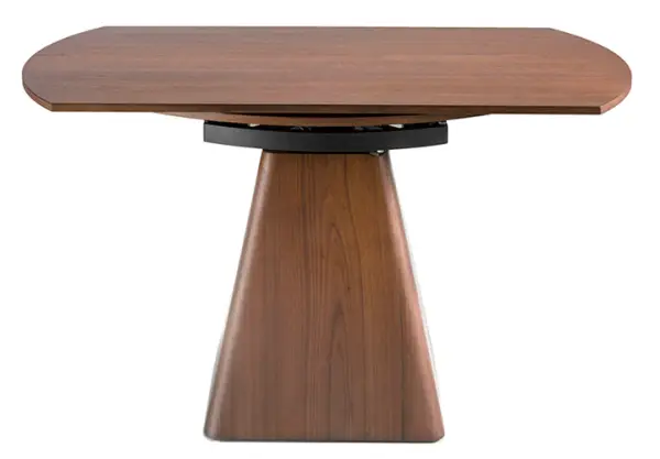 Mesa de comedor extensible nogal pequeña oval
