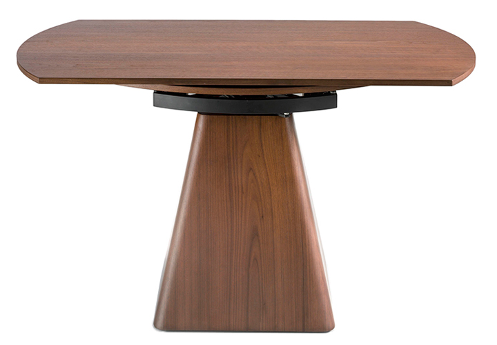 Mesa de comedor extensible nogal pequeña oval