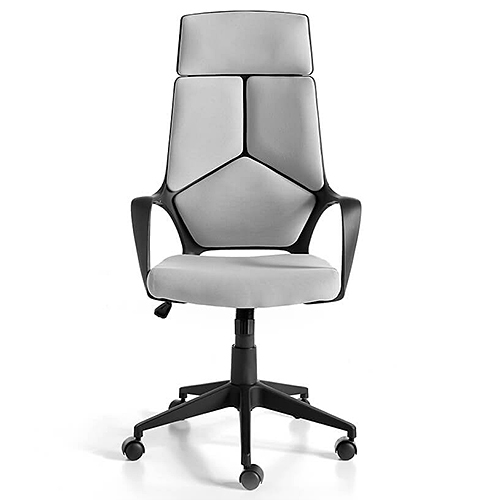 Sillón de despacho gris estructura negra giratorio