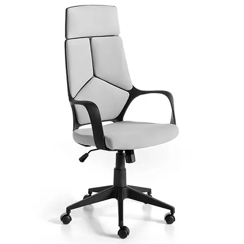 Sillón de despacho gris estructura negra giratorio