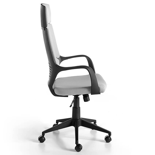Sillón de despacho gris estructura negra giratorio