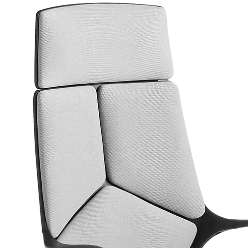 Sillón de despacho gris estructura negra giratorio