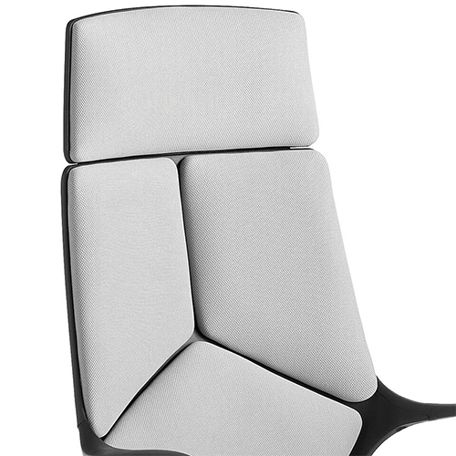 Sillón de despacho gris estructura negra giratorio