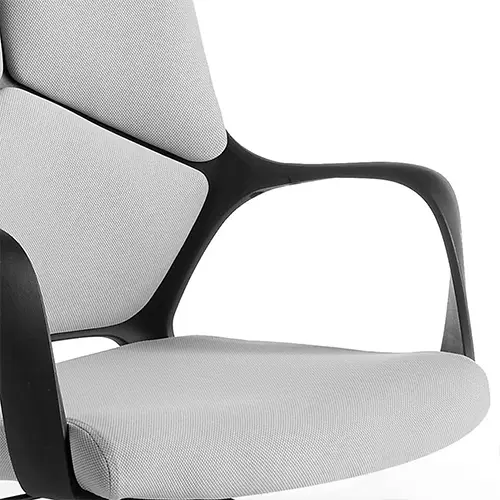 Sillón de despacho gris estructura negra giratorio