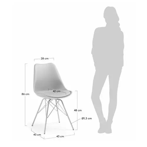 Silla metal moderna Ralf gris