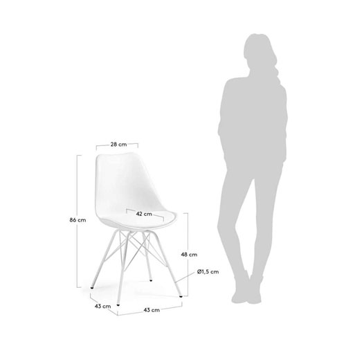 Silla metal blanca moderna Ralf