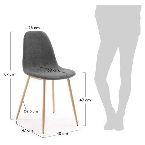 Silla nórdica gris oscuro Syli