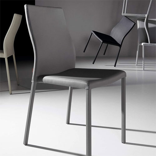 Silla tapizada gris moderna Ura