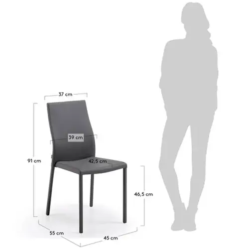 Silla tapizada gris moderna Ura