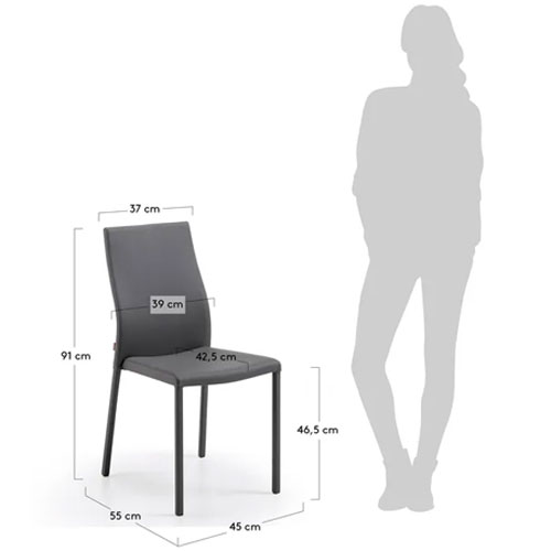 Silla tapizada gris moderna Ura