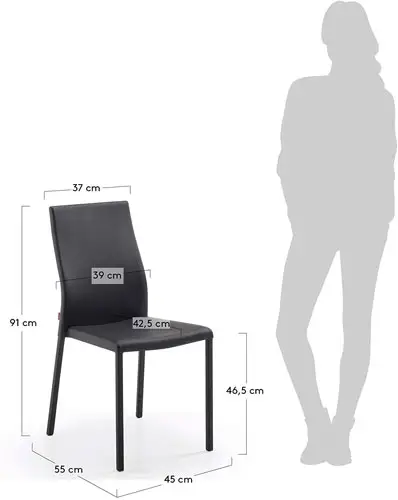 Silla tapizada moderna negra Ura