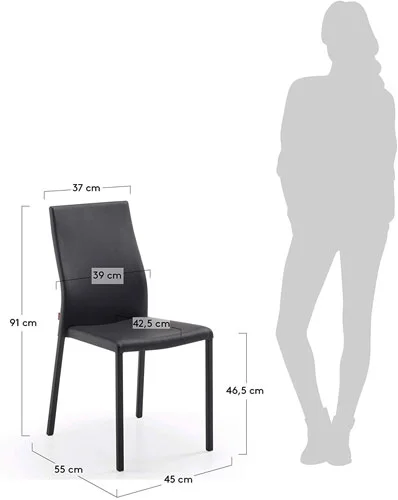 Silla tapizada moderna negra Ura