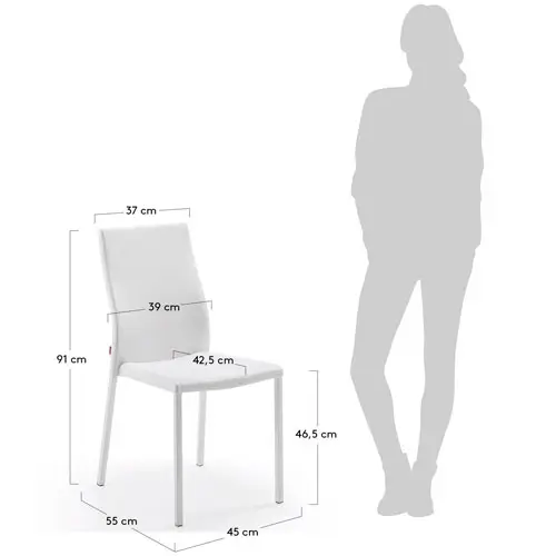 Silla tapizada moderna blanca Ura