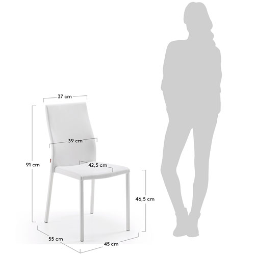 Silla tapizada moderna blanca Ura