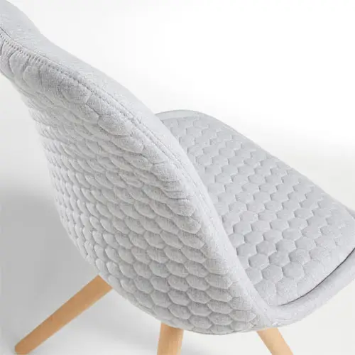 Silla tapizada haya nórdico gris claro Ralf