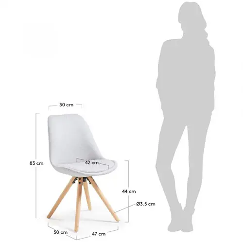 Silla tapizada haya nórdico gris claro Ralf