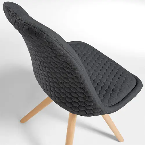 Silla tapizada haya nórdico gris oscuro Ralf