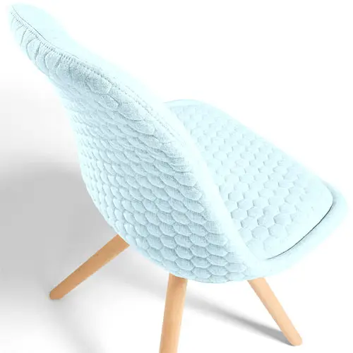 Silla tapizada haya nórdico azul claro Ralf