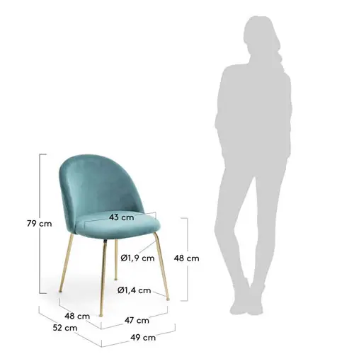 Silla turquesa moderna Teremys