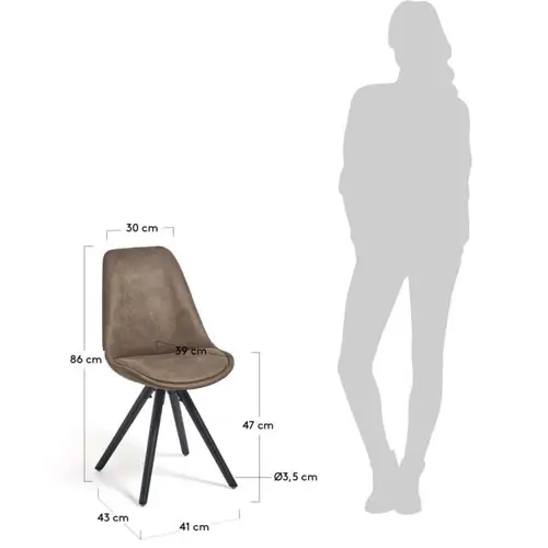 Silla tapizada marrón nórdica Ralf