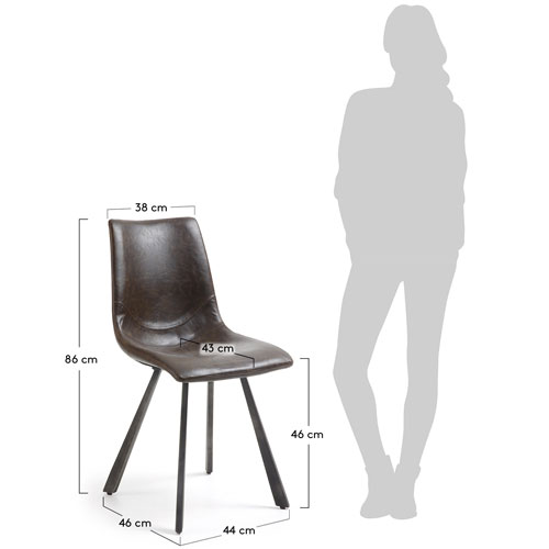 Silla marrón oscuro vintage Crat