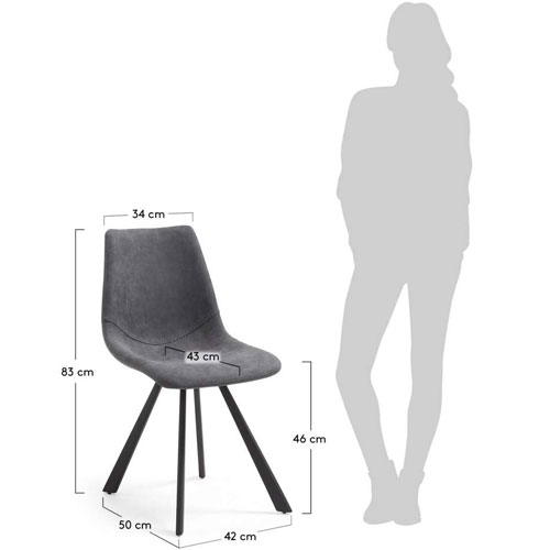 Silla grafito nórdica Dina
