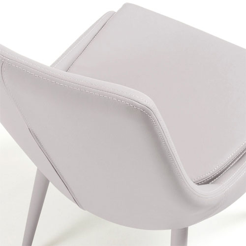 Silla piel sintética beige moderna Tand