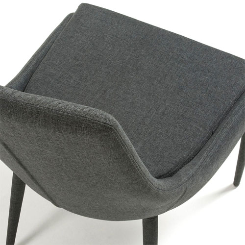 Silla tapizada gris oscuro moderna Tand