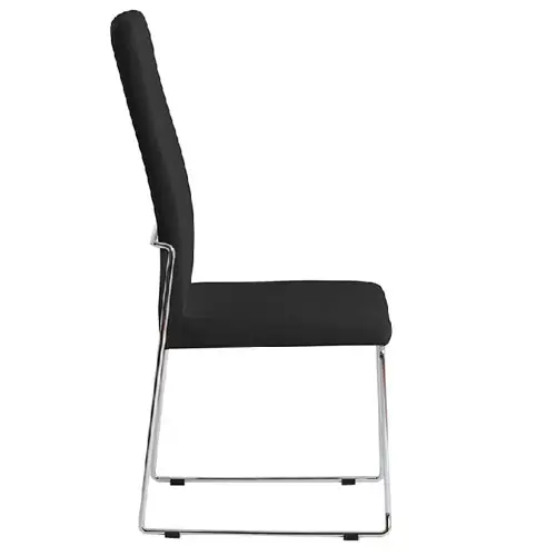 Silla moderna tapizada y acero Bigorre polipiel negra