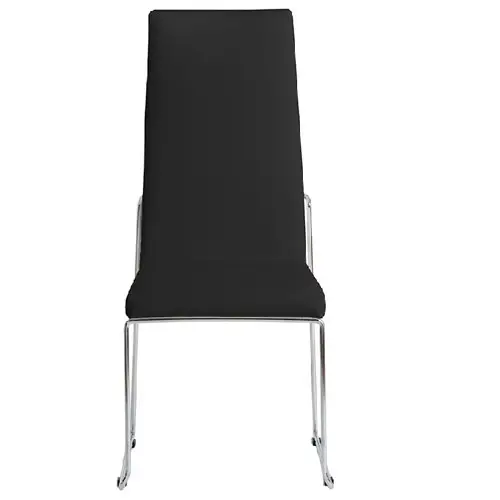 Silla moderna tapizada y acero Bigorre polipiel negra