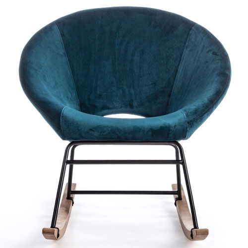 Mecedora nordica gris azul pavo real Annika