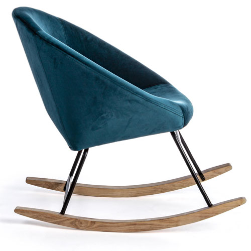 Mecedora nordica gris azul pavo real Annika